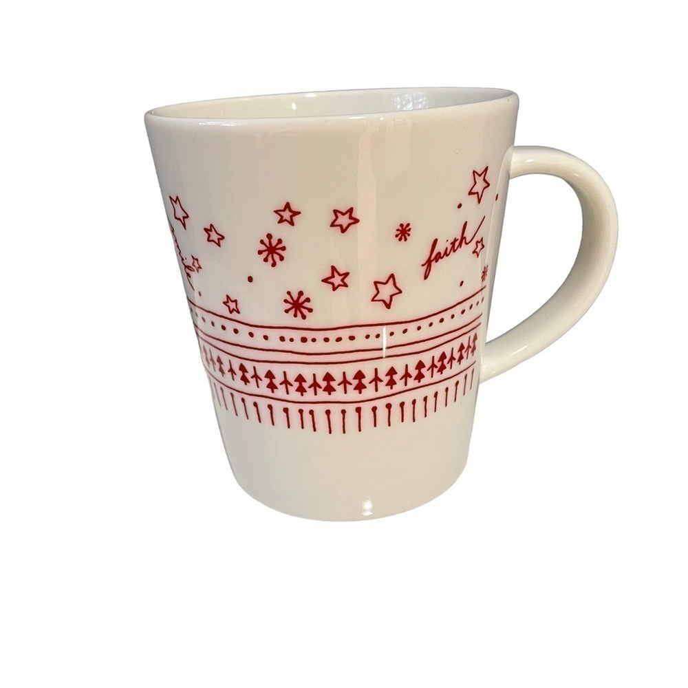 Royal Doulton with Ellen DeGeneres set of four white and red holiday drink mugs - Picture 7 of 15